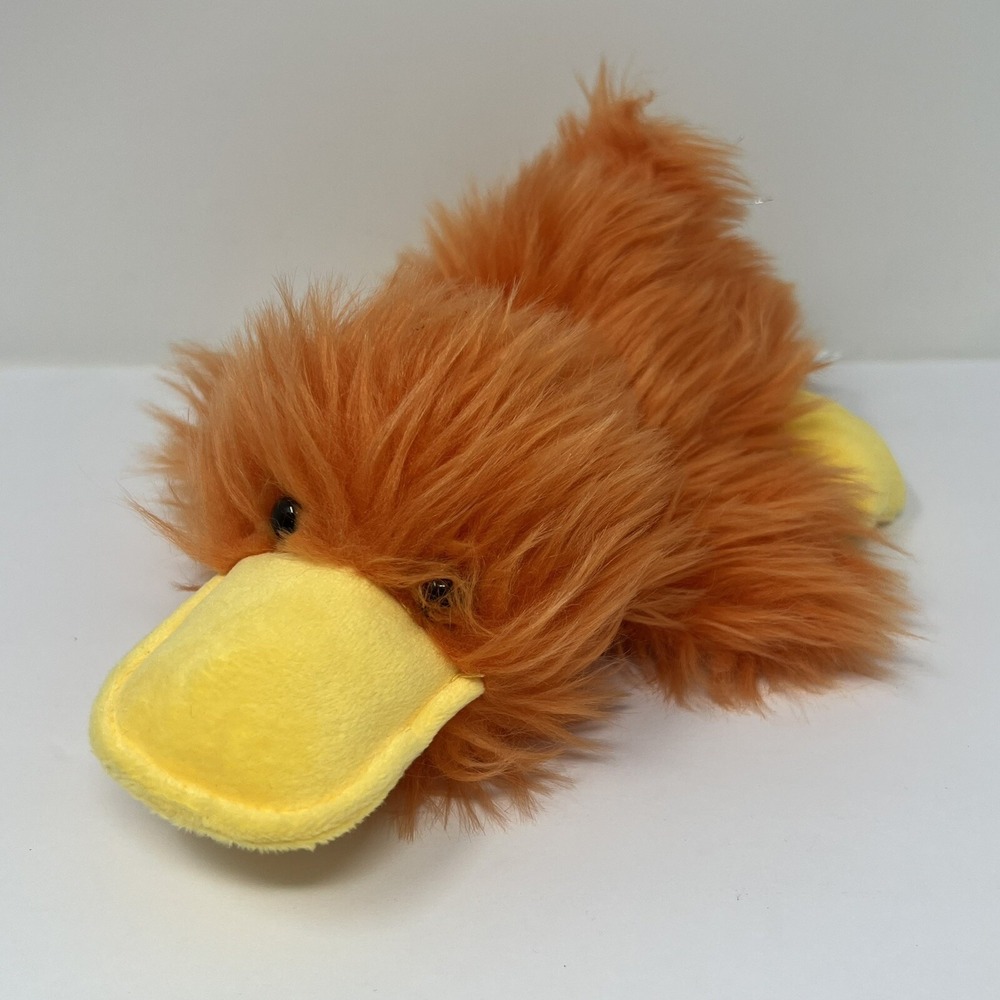 Walmart Furry Duck Orange Plush Stuffed Animal 9 Inch Soft Collectible Toy